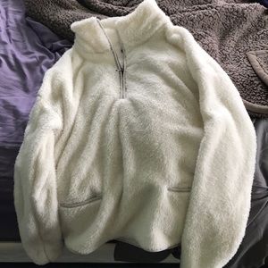 Fluffy half zip sweater